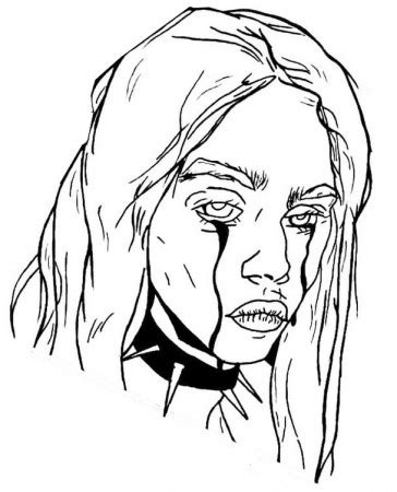 Coloring Page Billie Eilish Print Out Talented Singer Coloring Home