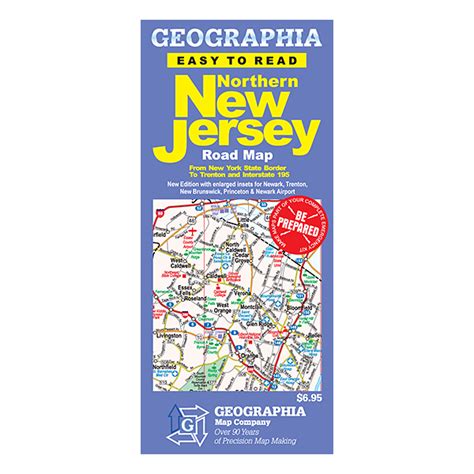 North New Jersey State Map Geographia Maps