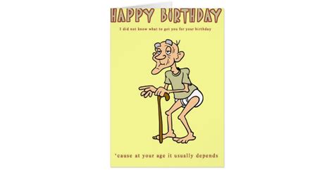 Funny Birthday Card Old Man In Diapers Card Zazzle