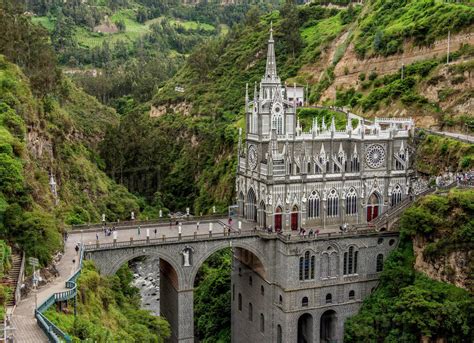 Las Lajas Sanctuary Elevated View Narino Departmant Colombia South