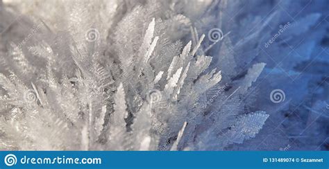 Ice Snow Crystals Cold Frosty Background Close Up Stock Photo Image