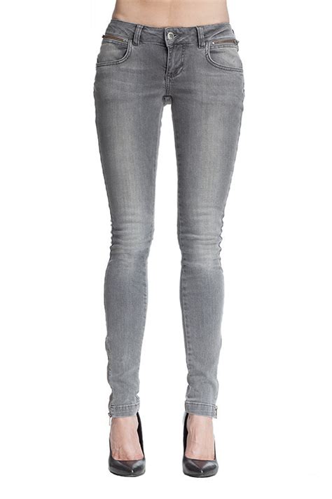 Skinny Jeans Double Zipper Grey Super Skinny Jeans In Grey With