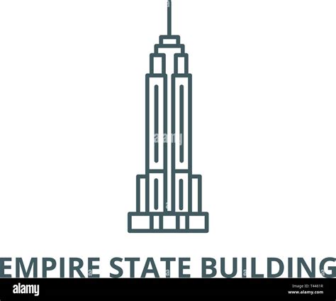 Empire State Building Line Icon Vector Empire State Building Outline