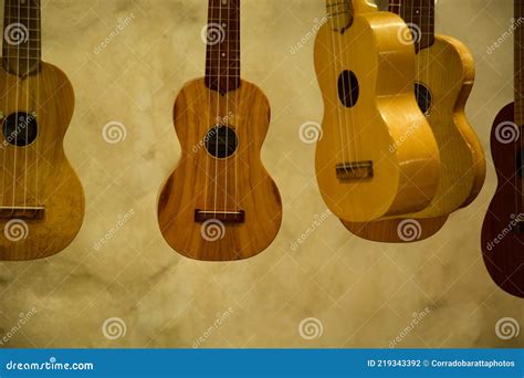 Classical Guitars Hanging By A Thread In The Air Stock Photo Image Of