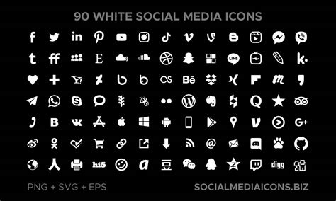 Vector White Social Media Icons Socialmediaicons