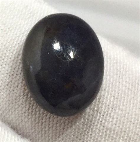 Natural Black Sapphire Cabochon Oval Shape Gemstone Black Etsy