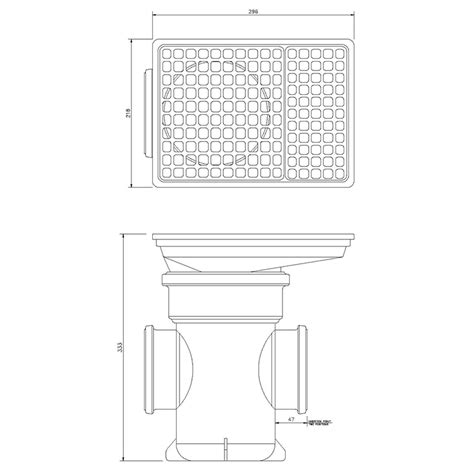 Floplast D530 Back Inlet Gully Rectangular Hopper And Grid 110mm