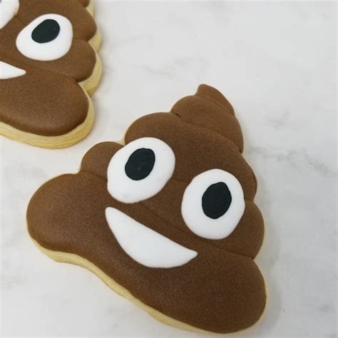 Poop Emoji Cookies Emoticon Cookies Emoji Party Birthday Etsy