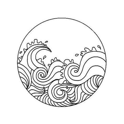 Circular Ocean Waves Sticker By Selinuenal13 Ocean Drawing Wave