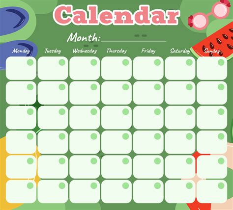 Cute Printable Blank Monthly Calendar Hot Sex Picture