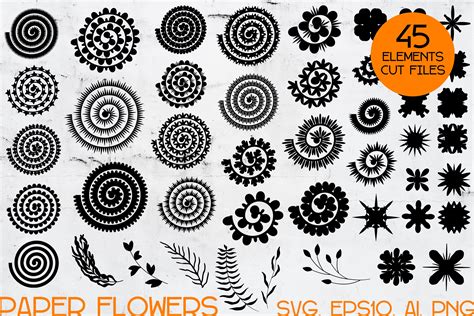 Rolled Flowers SVG File