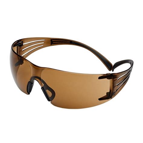 3m™ Securefit™ 400 Safety Glasses Black Brown Frame Scotchgard™ Anti Fog Anti Scratch Coating