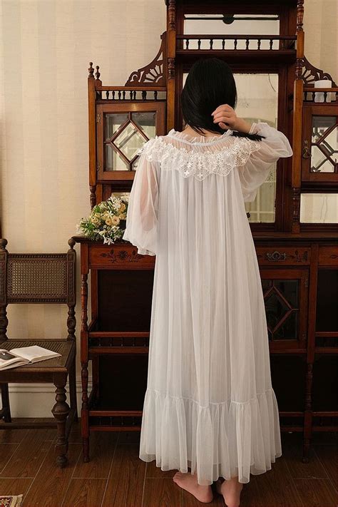 Soft White Lace Vintage Victorian Nightgown For Women Chemise Etsy
