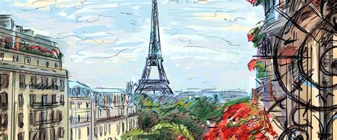 A Beautiful View Of Eiffel Tower Digital Painting By Sina Irani Buy
