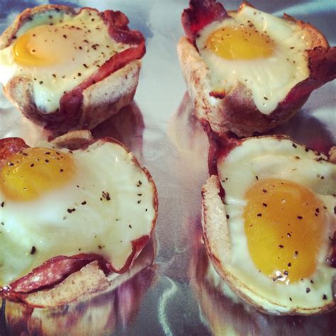 Egg Cups W Wheat Bread Some Have Turkey Bacon W Cheddar Cheese Some