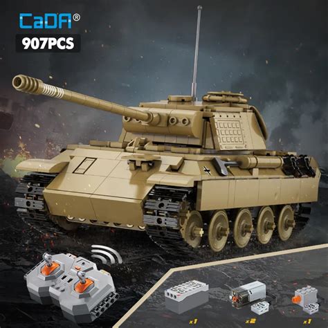 Cada C61073 907pcs City Remote Control Ww2 Military Panther Tank