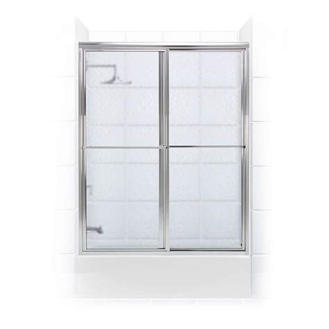 coastal shower doors newport series 56 in x 56 in framed sliding tub door with towel bar in