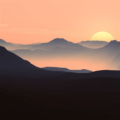 2932x2932 Mountains Landscape Sunset 5k Ipad Pro Retina Display Hd 4k