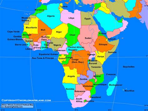 Africa On World Political Map Atlanta Georgia Map