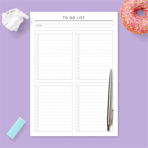 Calendars Planners Paper Minimalist To Do List Checklist Instant