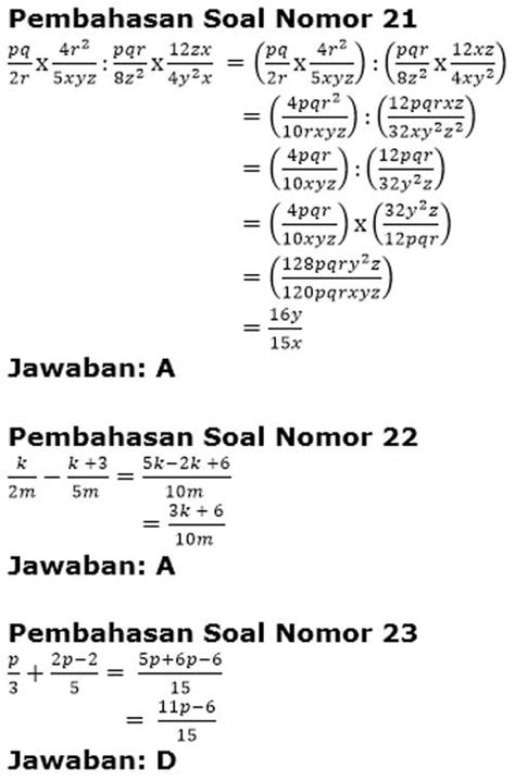 Contoh Soal Aljabar Beserta Jawabannya