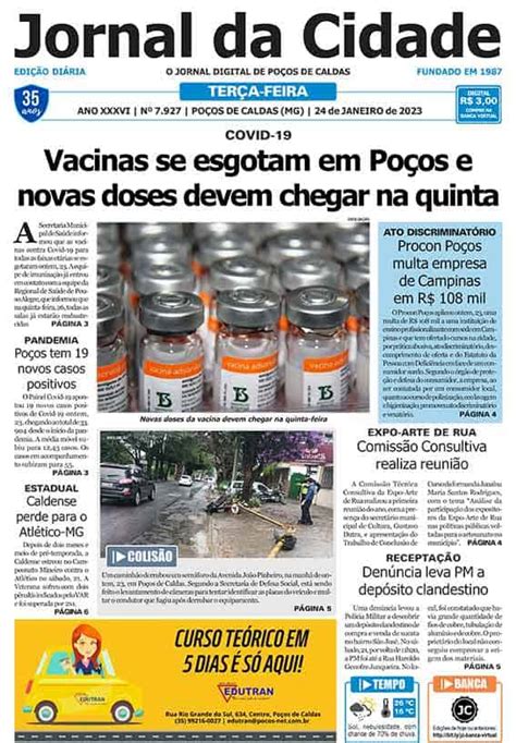 Jornal Da Cidade 24 De Janeiro De 2023 Jornal Da Cidade Notícias De Poços De Caldas E Região