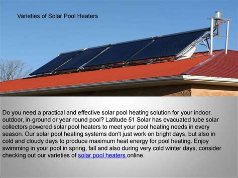Varieties Of Solar Pool Heaters By Latitude Solar Issuu