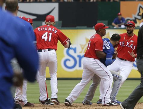 Jose Bautista Punched In Face By Rougned Odor After Hard Slide Brawl