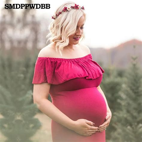Smdppwdbb Maternity Dresses Maternity Photography Props Plus Size Dress Elegant Fancy Pregnancy