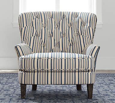 While the apr is high, there are benefits if you are a regular shopper at west elm. Cardiff Upholstered Tufted Armchair with Nailhead - Antique Stripe | Pottery Barn