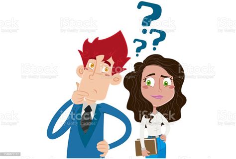 People With Doubts And Work In The Company Office Stock Illustration