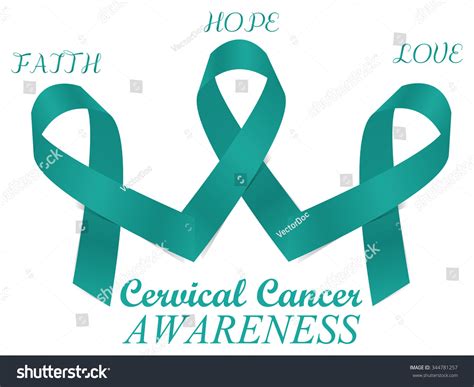 Teal Ribbons Cervical Cancer Awareness Campaign Stock Vector Royalty Free Shutterstock