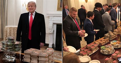 Donald Trump Serves Fast Food To Clemson Tigers Popsugar Uk News Photo 9