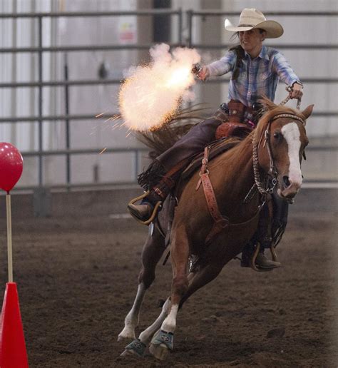 Riders of all ages compete in mounted shooting championship at ...