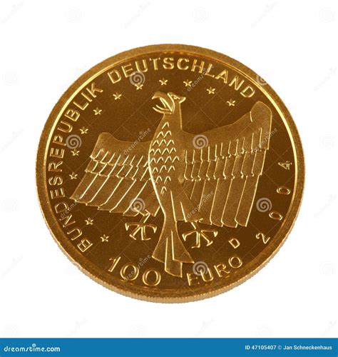 One Hundret Euro Gold Coin Stock Image Image Of Resource 47105407
