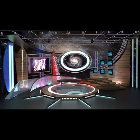 Virtual Tv Studio Talkshow Scene 3d Model