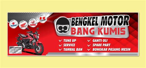 Banner Spanduk Bengkel Motor Bang Kumis Serbabisnis