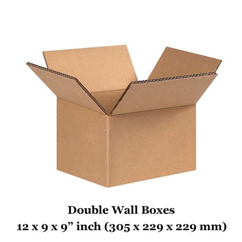 12 X 9 X 9 305mm X 229mm X 229mm Double Wall Cardboard Boxes