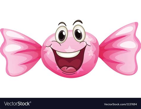 A Candy With A Face Royalty Free Vector Image Vectorstock Candy