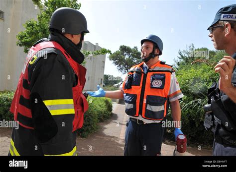 Haifa Israel Mai Israelische Heimatfront Kommando Wasserr Hren Feuerwehrleute