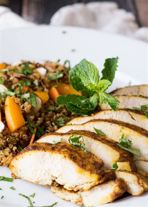 Try a new recipe every day. Moroccan Baked Chicken Breast + Quinoa Salad - Easy Peasy ...