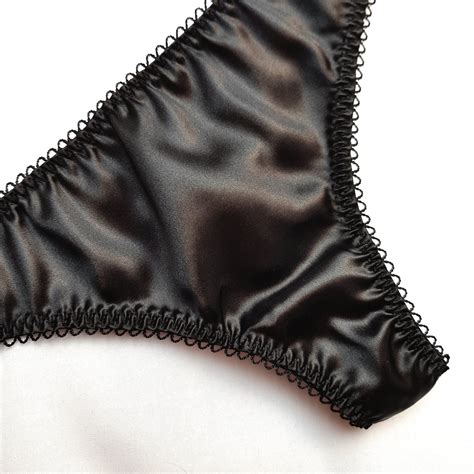 Black Satin Thong For Women — Naseeb Kaur Lingerie