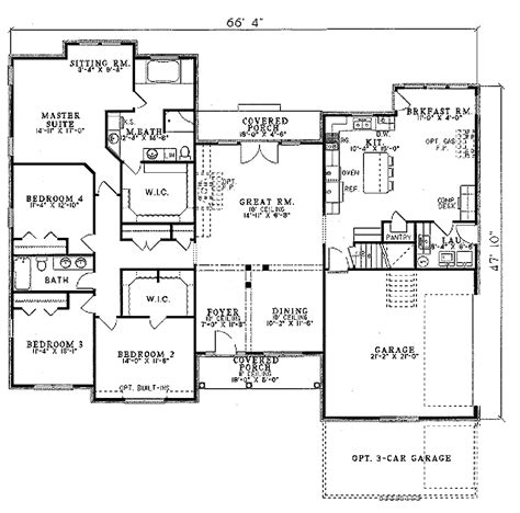 European Style House Plan 4 Beds 2 Baths 2394 Sqft Plan 17 1108