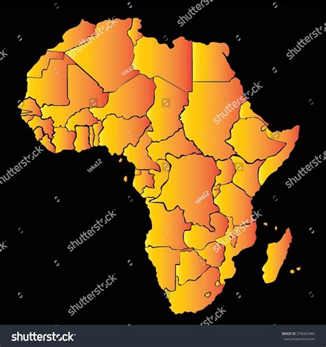 Africa Map Vector Stock Vector Royalty Free 578262460