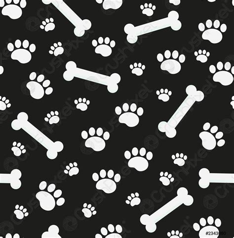Dog Bones Seamless Pattern Bone And Traces Of Puppy Paws Stock Vector
