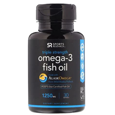 Sports Research Omega 3 Fish Oil Triple Strength 1250 Mg 30