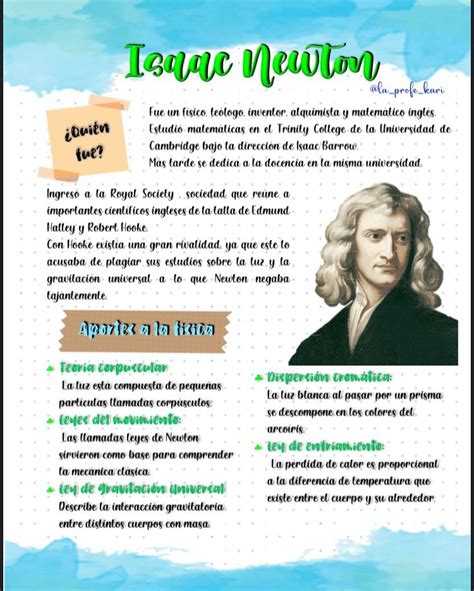 Isaac Newton Notas De Química Apuntes De Clase Palabras Coreanas