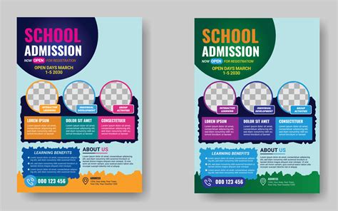 Colorful School Admission Flyer Template Design Kids School Design For