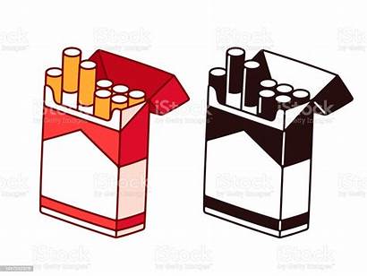 Cigarette Pack Open Papieros Drug Drawing Aperto