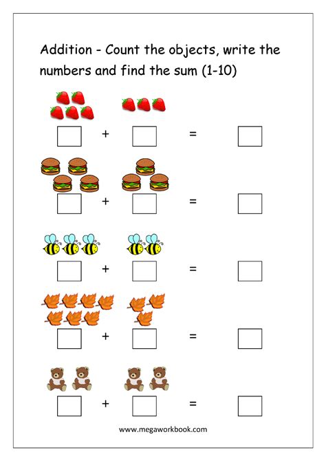Adding Numbers 1-10 Worksheets